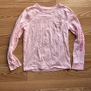 Vineyard Vines Youth M Pink Whale Valentine's Long Sleeve Shirt